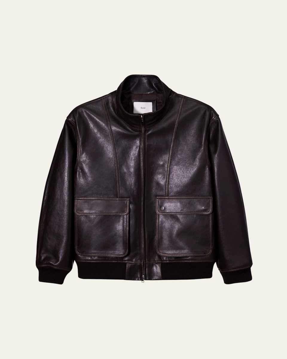 Unisex Leather Blouson Aviator Jacket